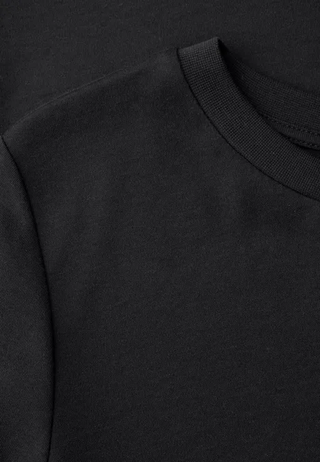 T-shirt basique à col rond et manches courtes Black