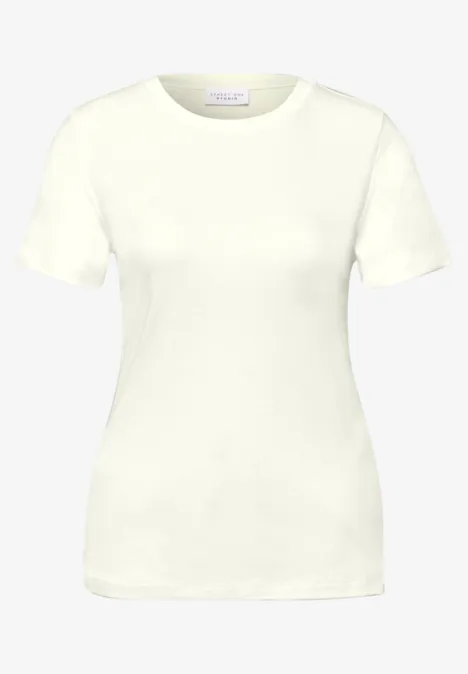 T-shirt basique à col rond et manches courtes off white