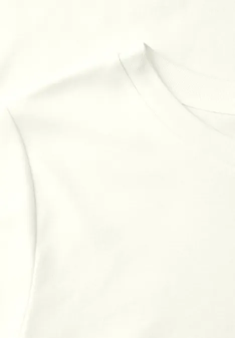 T-shirt basique à col rond et manches courtes off white