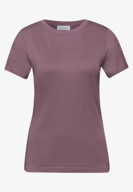 Basic T-Shirt mit Rundhals und Kurzarm hazy rose