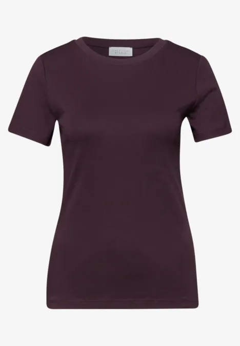 T-shirt basique à col rond et manches courtes very berry