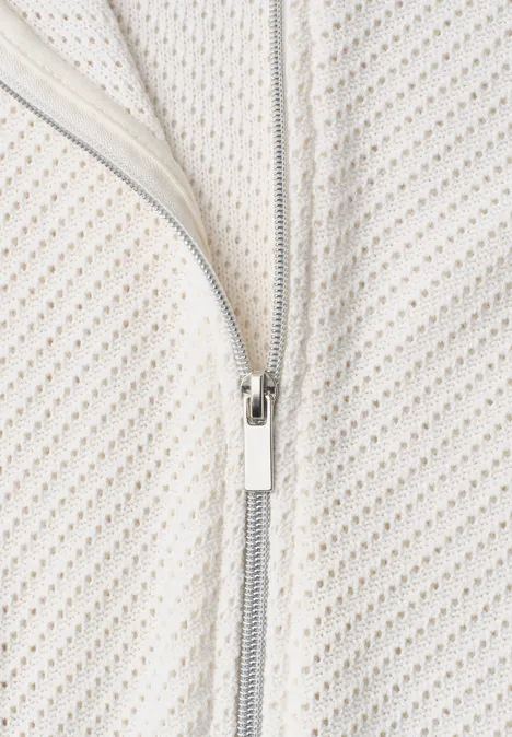 Langarm Jacke mit Strukturstreifen off white Langarm Jacke mit Strukturstreifen off white