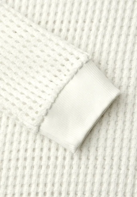 Langarm Shirt im Strick-Look off white Langarm Shirt im Strick-Look off white