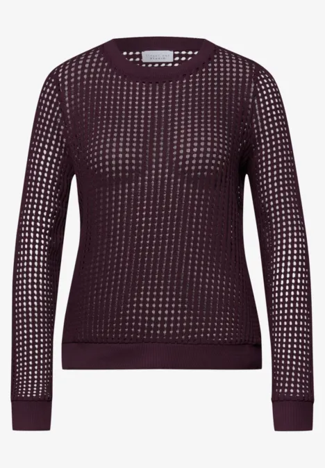 Shirt met lange mouwen in gebreide look very berry