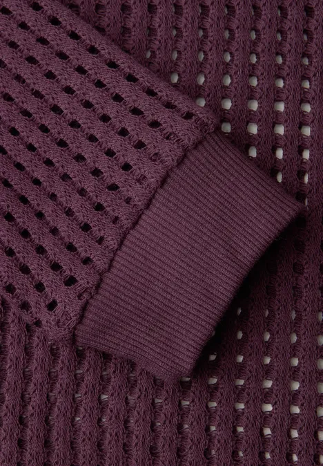 Shirt met lange mouwen in gebreide look very berry