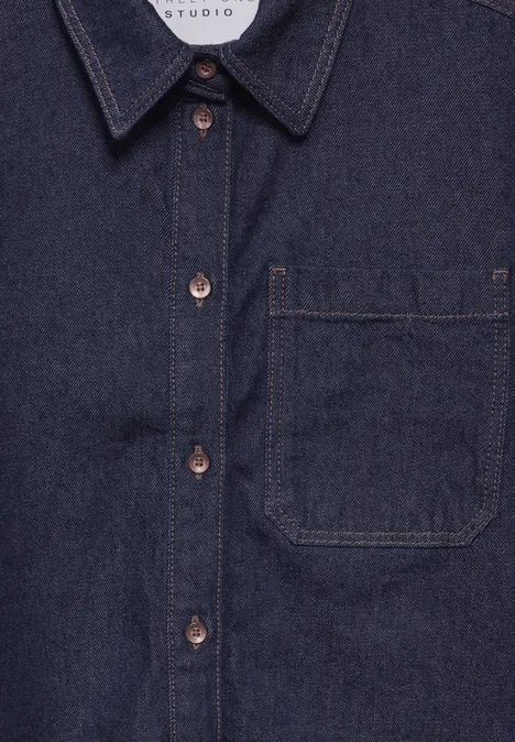 Kurze Jeansbluse Rinse washed