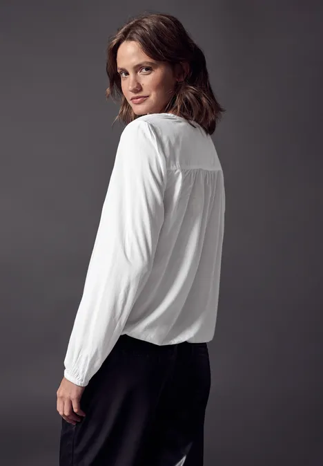 Bluse mit Smock-Detail White