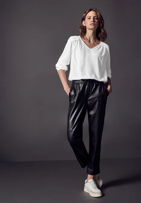 Bluse mit Smock-Detail White