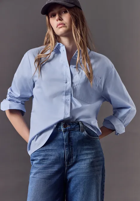 Lange Bluse original blue