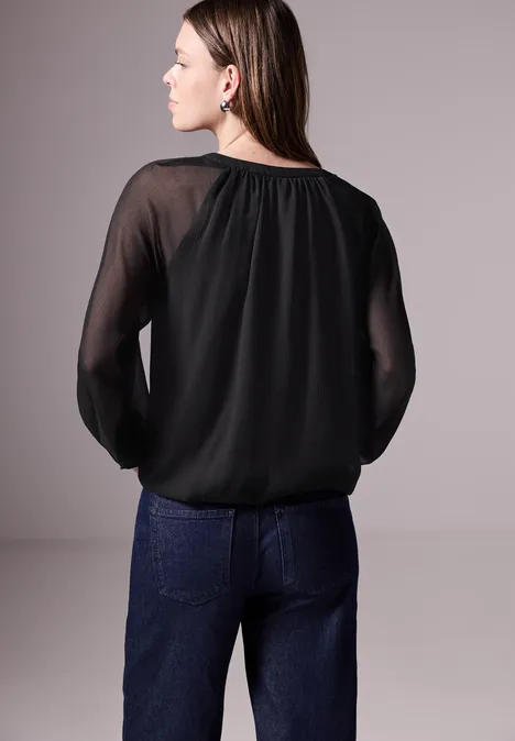 Chiffon-Bluse Black