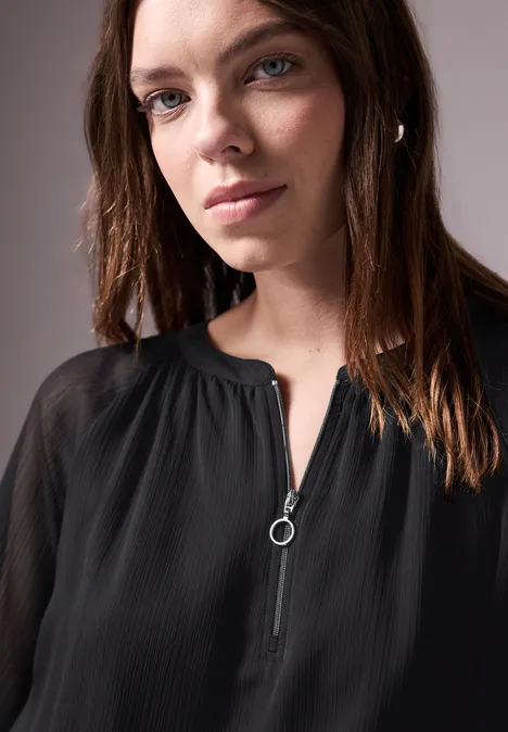 Chiffon-Bluse Black