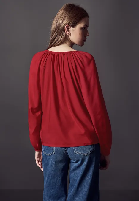 Bluse mit Raffungen urban red