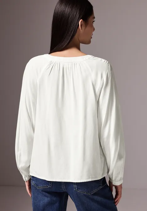 Raglan-Bluse in Unifarbe off white