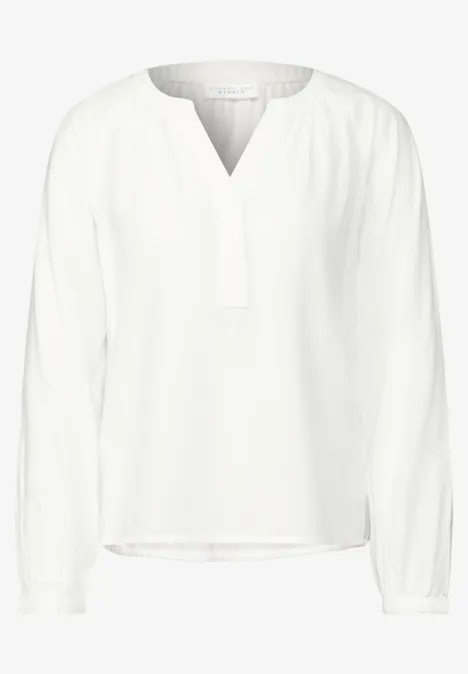 Raglan-Bluse in Unifarbe off white