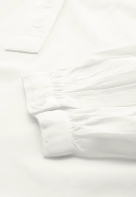 Raglan-Bluse in Unifarbe off white