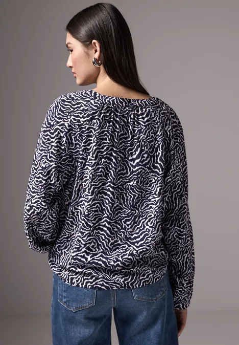 Bedruckte Bluse deep blue