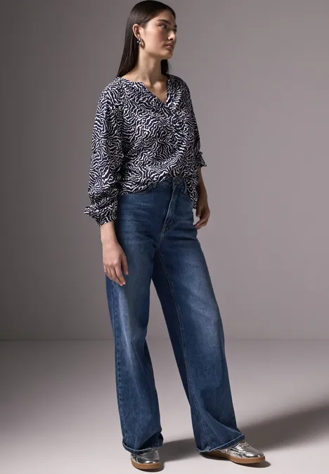 Bedruckte Bluse deep blue