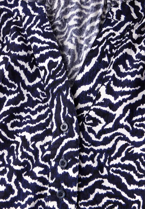 Bedruckte Bluse deep blue