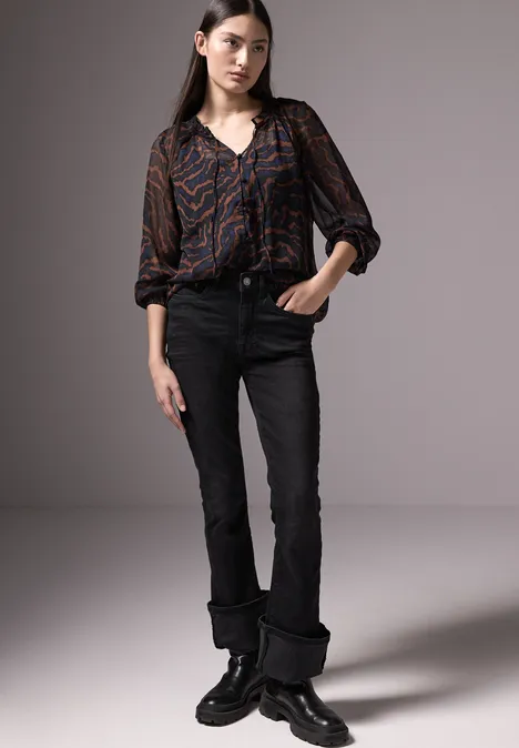Bedruckte Chiffon-Bluse scarlett red