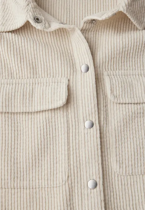 Cordbluse im Relaxed Fit pebble beige