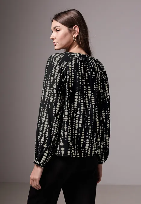 Bedruckte Raglan-Bluse Black