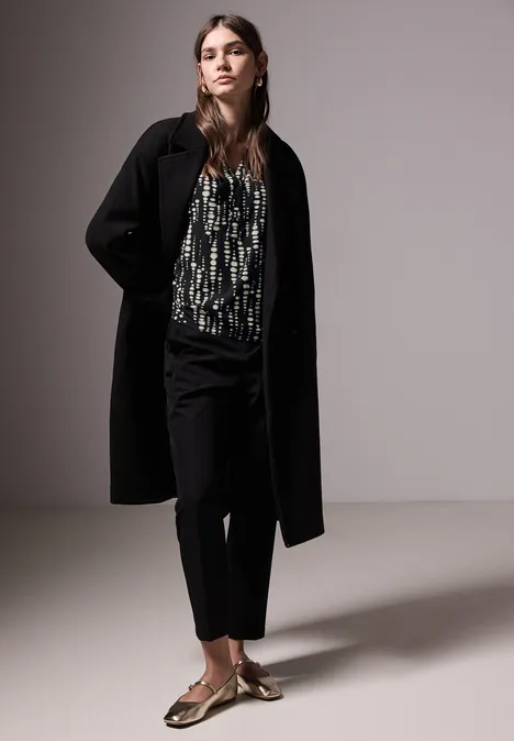 Bedruckte Raglan-Bluse Black