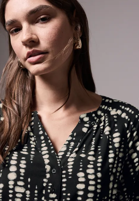 Bedruckte Raglan-Bluse Black