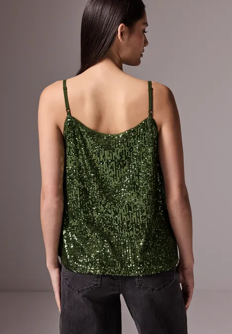 Blusentop mit Pailletten sparkling green