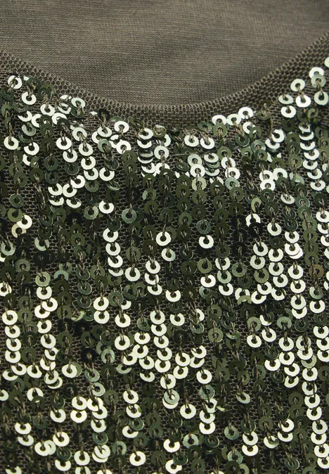 Blusentop mit Pailletten sparkling green
