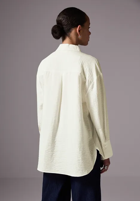 Relaxed Fit Oversize Bluse off white