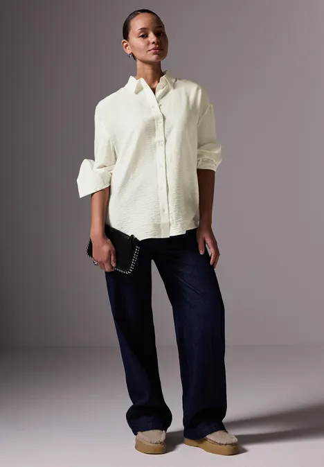 Relaxed Fit Oversize Bluse off white