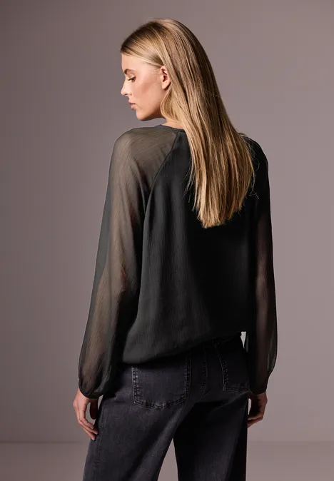 Chiffon-Bluse Black