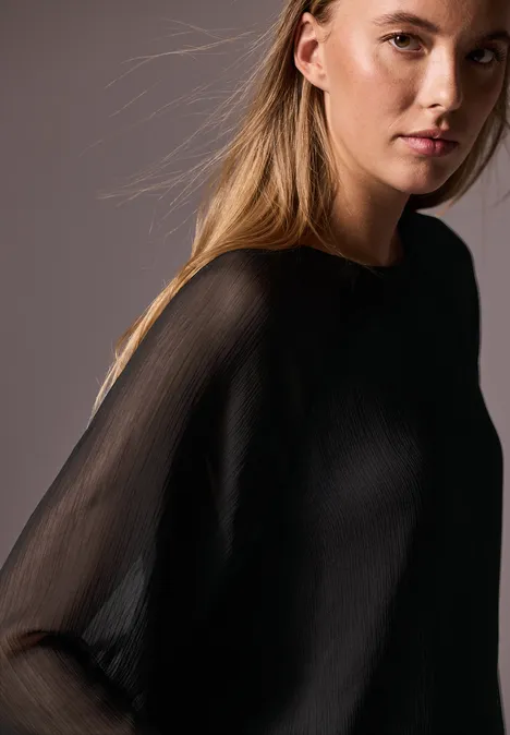Chiffon-Bluse Black