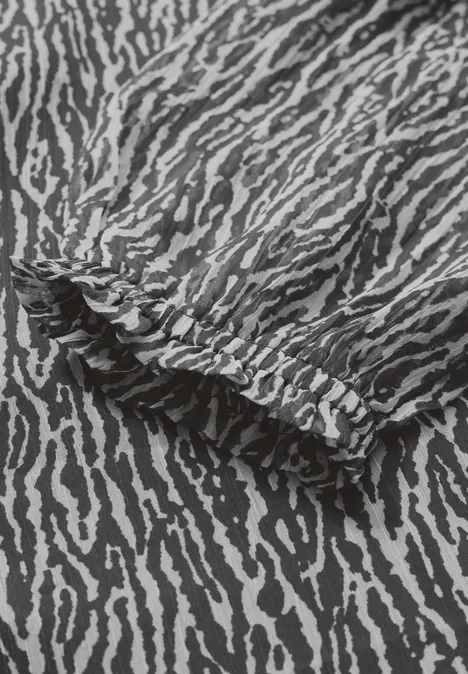 Chiffon-Tunika mit Rüschen flint grey