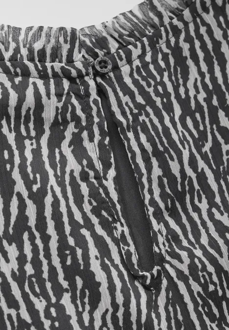 Chiffon-Tunika mit Rüschen flint grey