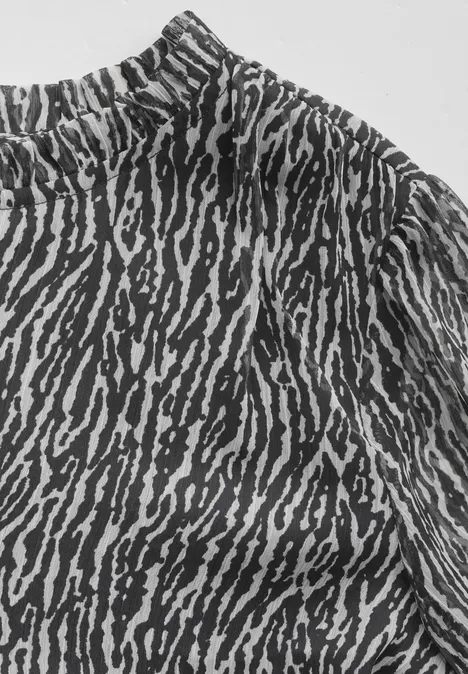 Chiffon-Tunika mit Rüschen flint grey