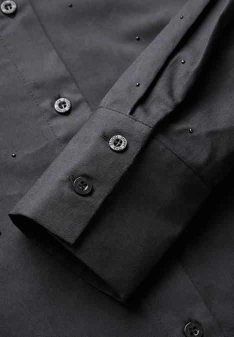 Bluse mit Schmucksteinen lead grey