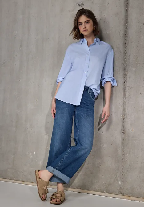 Gestreifte Longblouse columbia blue