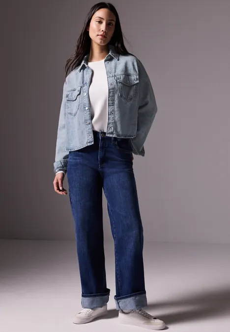 Denim Hemdbluse light blue authentic wash