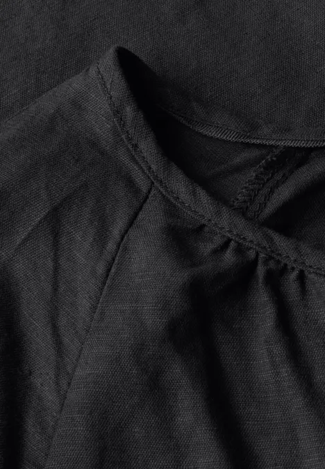 Tunika mit Leinen-Anteil Black