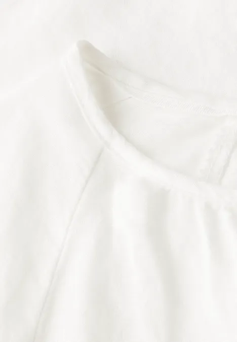 Tunika mit Leinen-Anteil off white