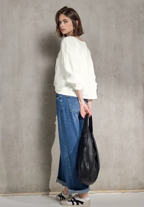 Tunika mit Leinen-Anteil off white