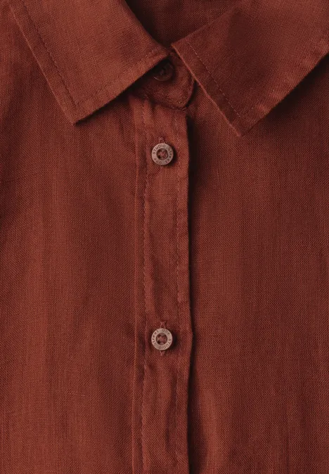 Leinen-Hemdbluse sienna brown