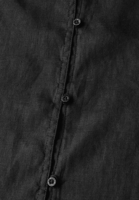 Blusentop mit Knopfdetail Black