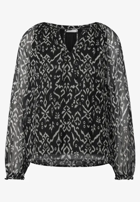 Raglan Chiffon Bluse Black