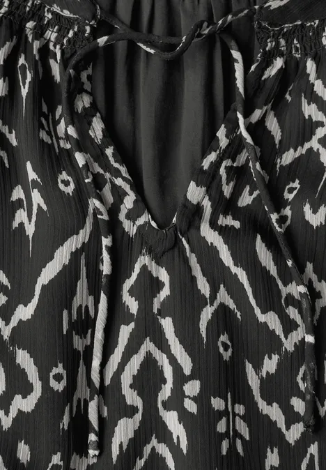 Raglan Chiffon Bluse Black