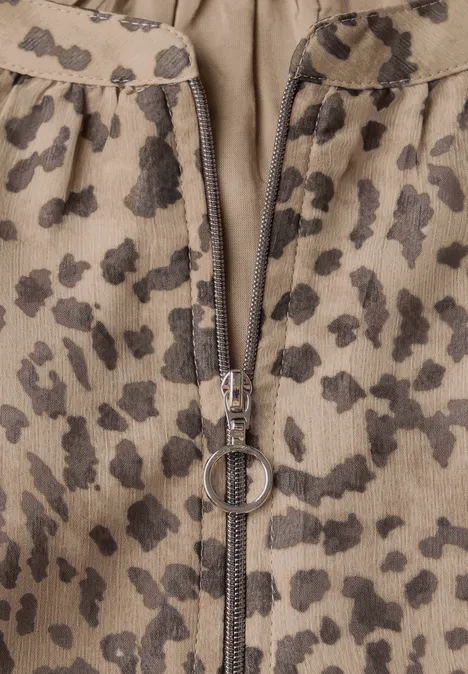 Chiffon-Bluse mit Leo-Muster creamy brown