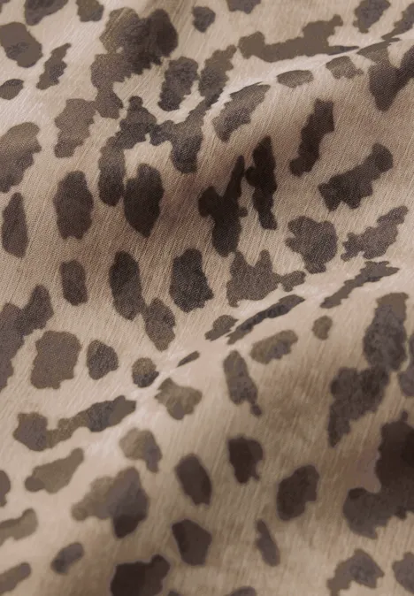Chiffon-Bluse mit Leo-Muster creamy brown