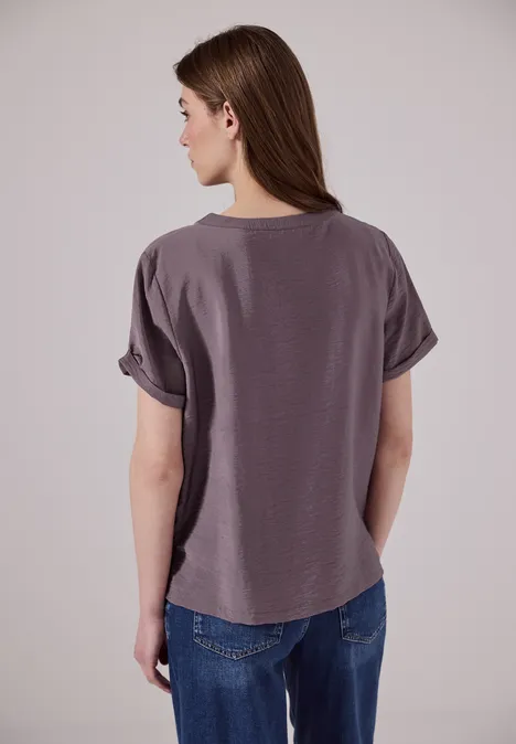 Bluse mit Seiten-Schlitzen hazy rose
