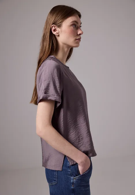 Bluse mit Seiten-Schlitzen hazy rose